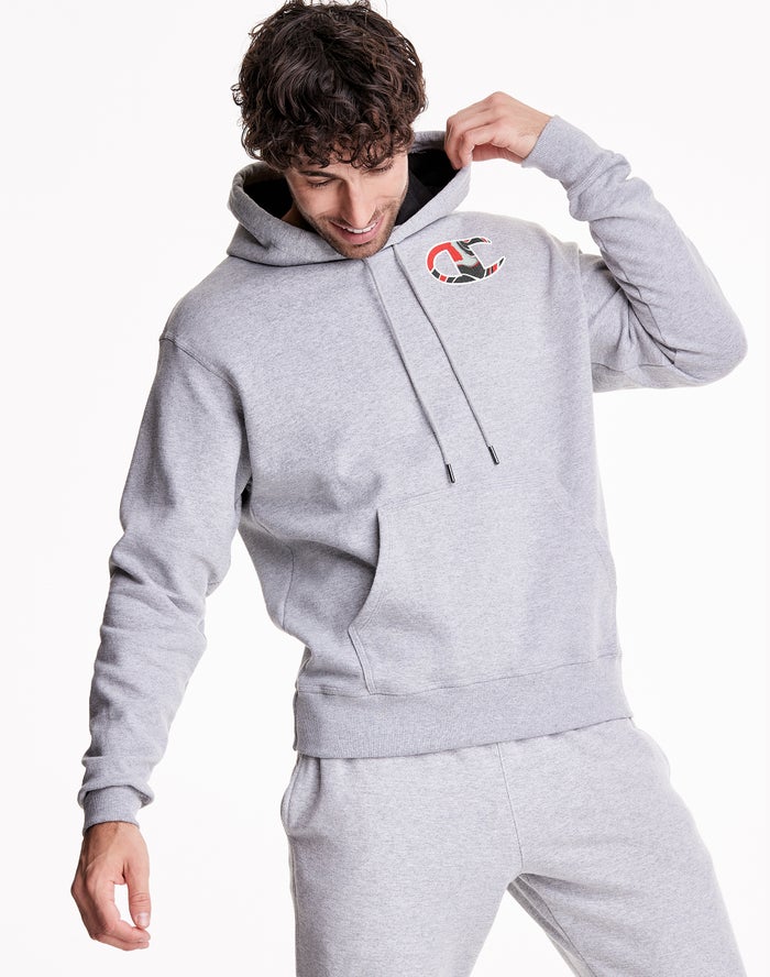 Champion Powerblend Fleece Liquid Filled C Hoodie Heren - Grijs - Belgie 3081PINGR